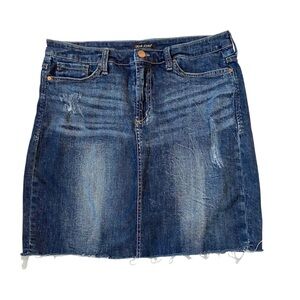 DEAR JOHN Denim Skirt Adrianna Distressed Jean Raw Hem Womens Size 31